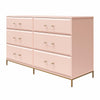 Effie 6-Drawer Dresser - Pale Pink