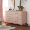 Effie 6-Drawer Dresser - Pale Pink