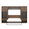 Paramount Full Murphy Bed Bundle with 2 Bedside Bookcase Cabinets & Slide-Out Nightstands - Columbia Walnut - Full