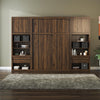 Paramount Full Murphy Bed Bundle with 2 Bedside Bookcase Cabinets & Slide-Out Nightstands - Columbia Walnut - Full