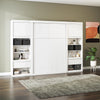 Paramount Full Murphy Bed Bundle with 2 Bedside Bookcase Cabinets & Slide-Out Nightstands - Ivory Oak - Full