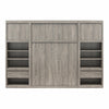 Paramount Full Murphy Bed Bundle with 2 Bedside Bookcase Cabinets & Slide-Out Nightstands - Gray Oak - Full