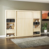 Paramount Full Murphy Bed Bundle with 2 Bedside Bookcase Cabinets & Slide-Out Nightstands - Monterey Oak - Full