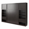 Paramount Full Murphy Bed Bundle with 2 Bedside Bookcase Cabinets & Slide-Out Nightstands - Espresso - Full