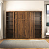 Signature Sleep Paramount Full Murphy Bed Bundle with 2 Open Storage Side Cabinets - Columbia Walnut - Full