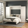 Signature Sleep Paramount Queen Murphy Bed Bundle with 2 Armoire Side Cabinets - Ivory Oak - Queen