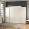 Signature Sleep Paramount Queen Murphy Bed Bundle with 2 Armoire Side Cabinets - Ivory Oak - Queen