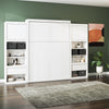 Signature Sleep Paramount Queen Murphy Bed Bundle, 2 Bedside Bookcase Cabinets & Slide-Out Nightstands - Ivory Oak - Queen