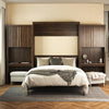 Signature Sleep Paramount Queen Murphy Bed Bundle with 2 Vanity/Desk Storage Cabinets with Drawers - Columbia Walnut - Queen