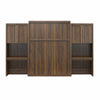 Signature Sleep Paramount Queen Murphy Bed Bundle with 2 Vanity/Desk Storage Cabinets with Drawers - Columbia Walnut - Queen