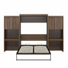 Signature Sleep Paramount Queen Murphy Bed Bundle with 2 Vanity/Desk Storage Cabinets with Drawers - Columbia Walnut - Queen