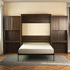 Signature Sleep Paramount Queen Murphy Bed Bundle with 2 Vanity/Desk Storage Cabinets with Drawers - Columbia Walnut - Queen