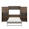 Signature Sleep Paramount Queen Murphy Bed Bundle with 2 Vanity/Desk Storage Cabinets with Drawers - Columbia Walnut - Queen