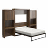 Signature Sleep Paramount Queen Murphy Bed Bundle with 2 Vanity/Desk Storage Cabinets with Drawers - Columbia Walnut - Queen