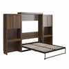 Signature Sleep Paramount Queen Murphy Bed Bundle with 2 Vanity/Desk Storage Cabinets with Drawers - Columbia Walnut - Queen