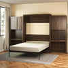 Signature Sleep Paramount Queen Murphy Bed Bundle with 2 Vanity/Desk Storage Cabinets with Drawers - Columbia Walnut - Queen