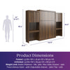 Signature Sleep Paramount Queen Murphy Bed Bundle with 2 Vanity/Desk Storage Cabinets with Drawers - Columbia Walnut - Queen