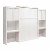 Signature Sleep Paramount Queen Murphy Bed Bundle with 2 Vanity/Desk Storage Cabinets with Drawers - Ivory Oak - Queen