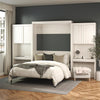 Signature Sleep Paramount Queen Murphy Bed Bundle with 2 Vanity/Desk Storage Cabinets with Drawers - Ivory Oak - Queen