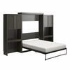 Signature Sleep Paramount Queen Murphy Bed Bundle with 2 Vanity/Desk Storage Cabinets with Drawers - Espresso - Queen