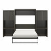 Signature Sleep Paramount Queen Murphy Bed Bundle with 2 Vanity/Desk Storage Cabinets with Drawers - Espresso - Queen