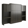 Signature Sleep Paramount Queen Murphy Bed Bundle with 2 Vanity/Desk Storage Cabinets with Drawers - Espresso - Queen