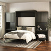 Signature Sleep Paramount Queen Murphy Bed Bundle with 2 Vanity/Desk Storage Cabinets with Drawers - Espresso - Queen