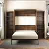 Signature Sleep Paramount Queen Murphy Bed Bundle with 2 Open Storage Side Cabinets - Columbia Walnut - Queen