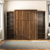 Signature Sleep Paramount Queen Murphy Bed Bundle with 2 Open Storage Side Cabinets - Columbia Walnut - Queen