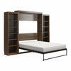 Signature Sleep Paramount Queen Murphy Bed Bundle with 2 Open Storage Side Cabinets - Columbia Walnut - Queen