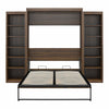 Signature Sleep Paramount Queen Murphy Bed Bundle with 2 Open Storage Side Cabinets - Columbia Walnut - Queen