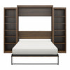 Signature Sleep Paramount Queen Murphy Bed Bundle with 2 Open Storage Side Cabinets - Columbia Walnut - Queen