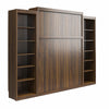 Signature Sleep Paramount Queen Murphy Bed Bundle with 2 Open Storage Side Cabinets - Columbia Walnut - Queen