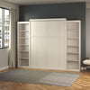 Signature Sleep Paramount Queen Murphy Bed Bundle with 2 Open Storage Side Cabinets - Ivory Oak - Queen