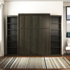 Signature Sleep Paramount Queen Murphy Bed Bundle with 2 Open Storage Side Cabinets - Espresso - Queen