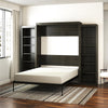 Signature Sleep Paramount Queen Murphy Bed Bundle with 2 Open Storage Side Cabinets - Espresso - Queen