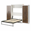 Signature Sleep Pinnacle Queen Murphy Bed Bundle with 2 Wardrobe Side Cabinets - Columbia Walnut - Queen