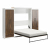 Signature Sleep Pinnacle Queen Murphy Bed Bundle with 2 Wardrobe Side Cabinets - Columbia Walnut - Queen