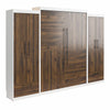 Signature Sleep Pinnacle Queen Murphy Bed Bundle with 2 Wardrobe Side Cabinets - Columbia Walnut - Queen