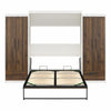 Signature Sleep Pinnacle Queen Murphy Bed Bundle with 2 Wardrobe Side Cabinets - Columbia Walnut - Queen