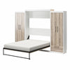 Signature Sleep Pinnacle Queen Murphy Bed Bundle with 2 Wardrobe Side Cabinets - Gray Oak - Queen