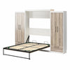 Signature Sleep Pinnacle Queen Murphy Bed Bundle with 2 Wardrobe Side Cabinets - Gray Oak - Queen