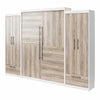 Signature Sleep Pinnacle Queen Murphy Bed Bundle with 2 Wardrobe Side Cabinets - Gray Oak - Queen