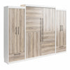 Signature Sleep Pinnacle Queen Murphy Bed Bundle with 2 Wardrobe Side Cabinets - Gray Oak - Queen