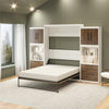 Signature Sleep Pinnacle Queen Murphy Bed Bundle with 2 Side Cabinets & Touch Sensor LED Lighting - Columbia Walnut - Queen