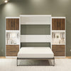 Signature Sleep Pinnacle Queen Murphy Bed Bundle with 2 Side Cabinets & Touch Sensor LED Lighting - Columbia Walnut - Queen