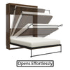 Signature Sleep Pinnacle Queen Murphy Bed Bundle with 2 Side Cabinets & Touch Sensor LED Lighting - Columbia Walnut - Queen