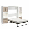 Signature Sleep Pinnacle Queen Murphy Bed Bundle with 2 Side Cabinets & Touch Sensor LED Lighting - Gray Oak - Queen