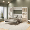 Signature Sleep Pinnacle Queen Murphy Bed Bundle with 2 Side Cabinets & Touch Sensor LED Lighting - Gray Oak - Queen