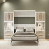 Signature Sleep Pinnacle Queen Murphy Bed Bundle with 2 Side Cabinets & Touch Sensor LED Lighting - Gray Oak - Queen